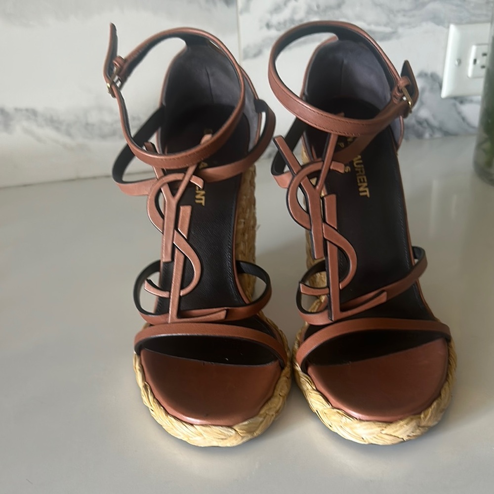 Saint Laurent Brown Espadrilles with Classic Design